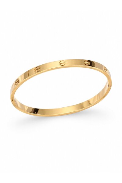 serelya 316L Steel Gold Color 65 mm Women's Handcuff Bracelet