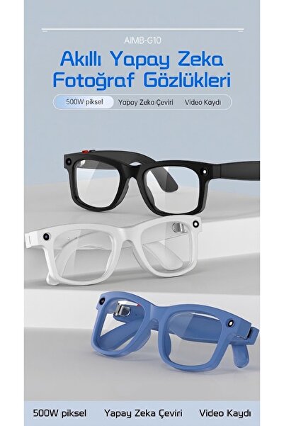 Serreha AIMB S2 Max Kameralı Akıllı Gözlük - Yapay Zeka Çeviri, Video Kayıt, Bluetooth Kulaklık ve Müzik