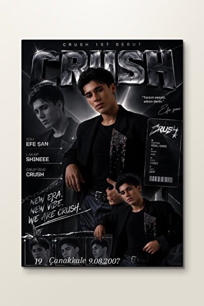 ArtPlaka Efe Şan: Crush Debüt Posteri - Müzik Metal Tablo - Mıknatıslı Montaj...