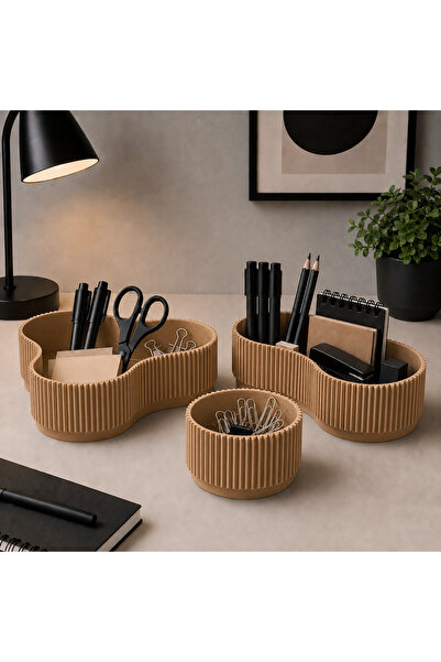 UCSESUAR 3’lü Modüler Masaüstü Organizer Seti 3D Baskı Kalemlik ve Ofis Düzen...