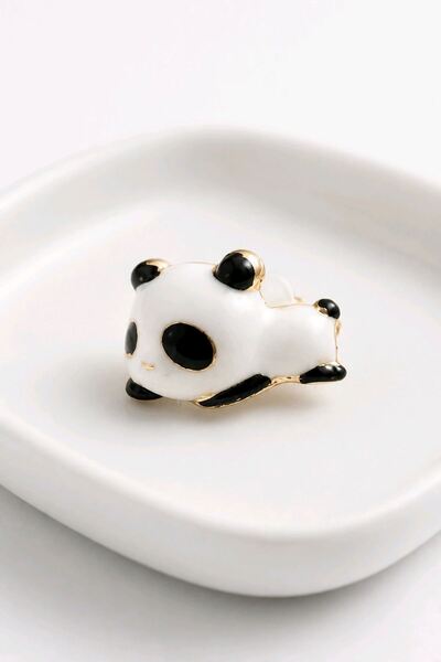 mosmoda Beyaz Mini Panda Broş, Yaka Broşu, Çanta Broşu