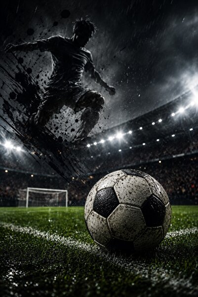 Vexart Atelier Futbol Tablo Futbolcu Duvar Posteri Modern Spor Dekorasyonu Çe...
