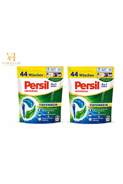 Virello Set 2 x Universal 4in1 Discs Tiefenrein, Capsule Detergent Rufe, 44 S...