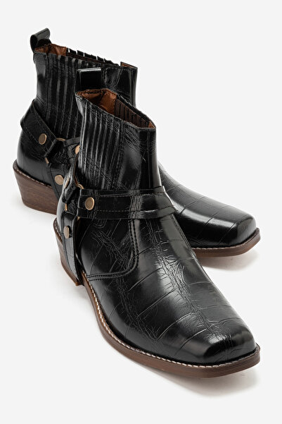 by selvi Lukka Shoes Bert Men's Black Crocodile Cowboy Dallas Western Boots w...