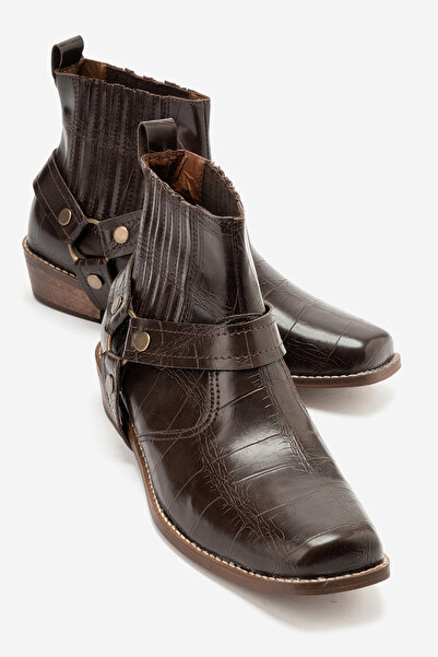 by selvi Lukka Shoes Bert Men's Bitter Brown Crocodile Cowboy Dallas Western ...