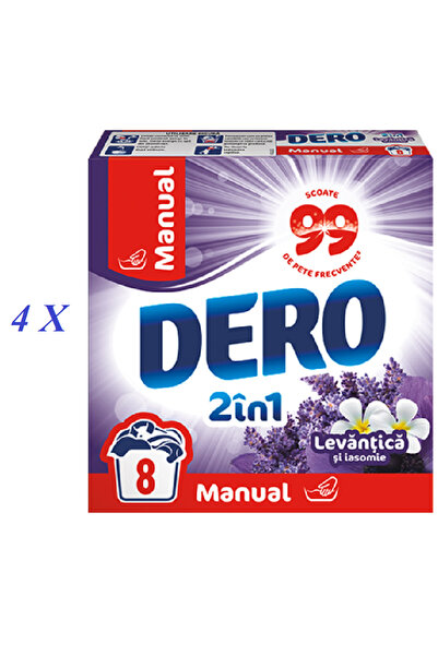 Dero Detergent manual 2 în 1 cu lavandă 400 g - 4 bucăți