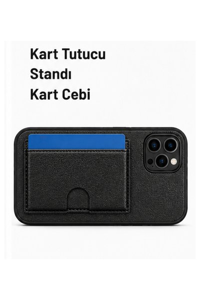 Generic Brand iPhone 14 Pro Max Compatible Black Card Holder Case with Stand for Women and Men Luxury Magnetic Functional Case