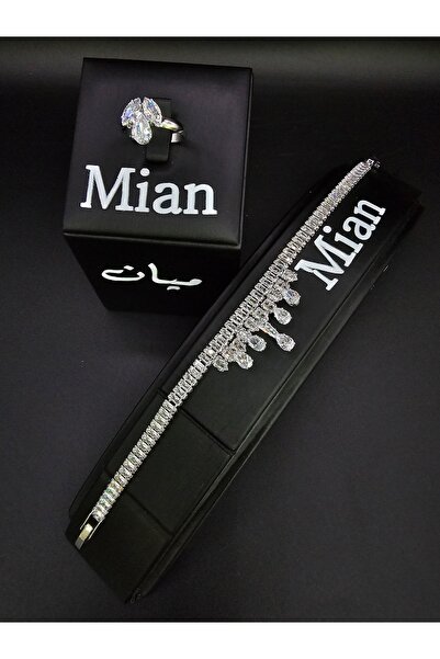mian طقم زركون لامع