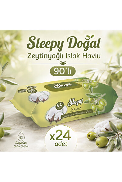 Sleepy Natural Olive Oil Wet Towels 90's X24 Pieces