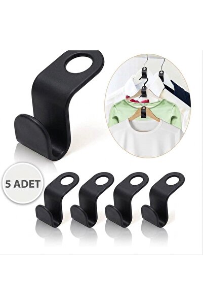 Webmall Pratik Askı Çoğaltıcı Dolap Düzeni İçin 5 Adet Kanca Şeklinde Çoklu A...