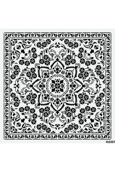 STENCİLTASARIM Stencil Tasarım HD301 Etnik Kilim- Dekoratif Duvar, Eşya, kumaş Boyama Şablonları