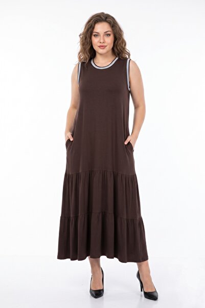 wearon tekstil Γυναικείο φόρεμα με χοντρό λουράκι από βισκόζη και λύκρα 7279 ...