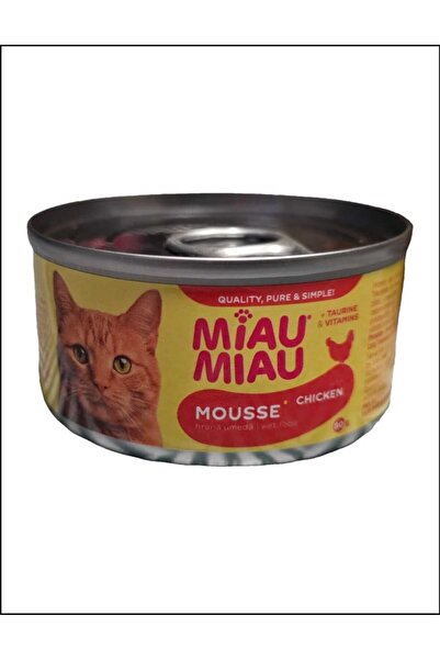 Miau Mousse cu pui- Pachet de 12 conserve mancare pisici cu pui * 80 grame