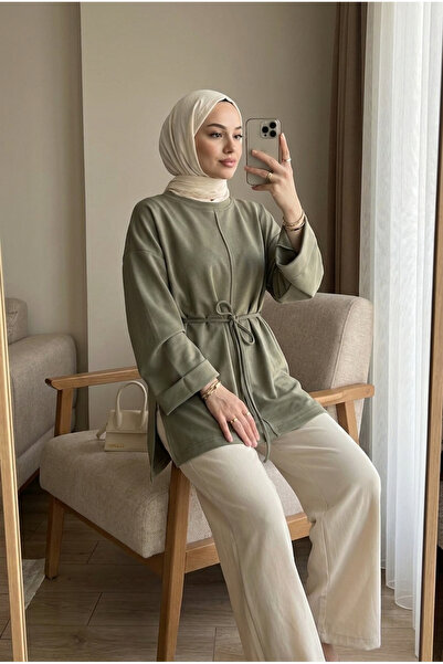 Kirazca Butik Women's Modal Fabric Elegant Tunic with Tie Detail 70/cm