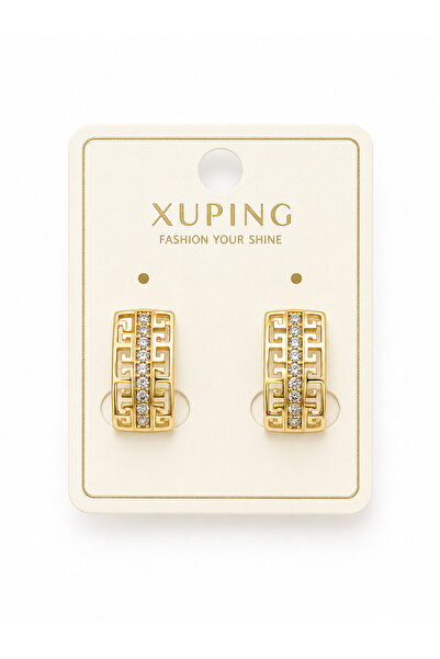 POKAK Xuping Jewelry 14K Altın Kaplama Grek Labirent Desenli Zirkon Taşlı Xup...