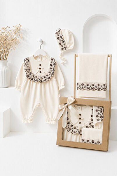 LİLİYUM 100% Cotton Newborn Hospital Release Set of 3 0-3 Months Baby Girl Gi...
