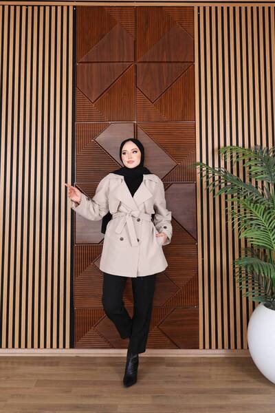 MİTODO Stylish and Comfortable Short Trench Coat