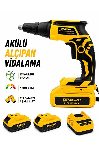 Dragro 21v 3.0ah Profesyonel Çift Akülü Şarjlı Alçıpan Vidalama