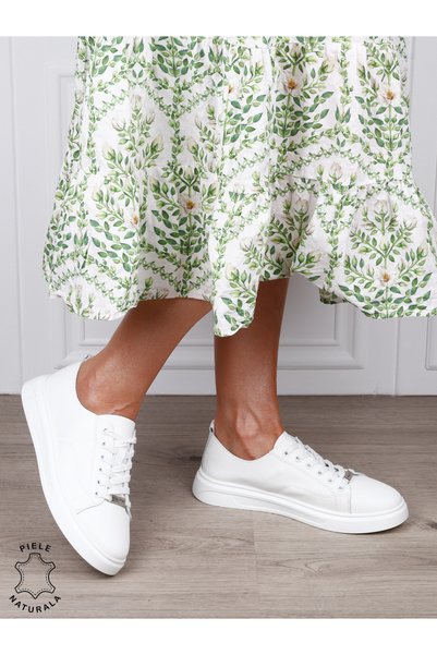 ANGEL BLUE Pantofi casual damă din piele naturală cu detaliu decorativ fronta...