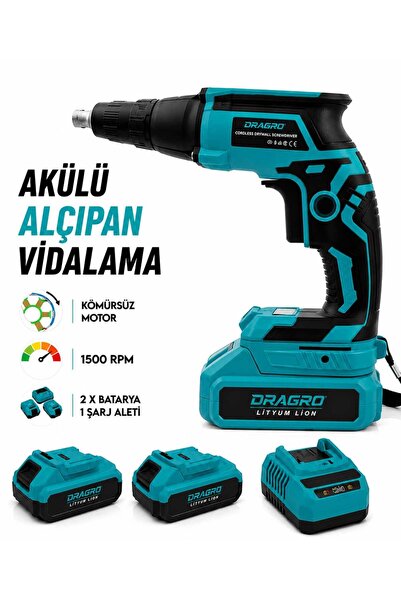 Dragro 21v 3.0ah Profesyonel Çift Akülü Şarjlı Alçıpan Vidalama