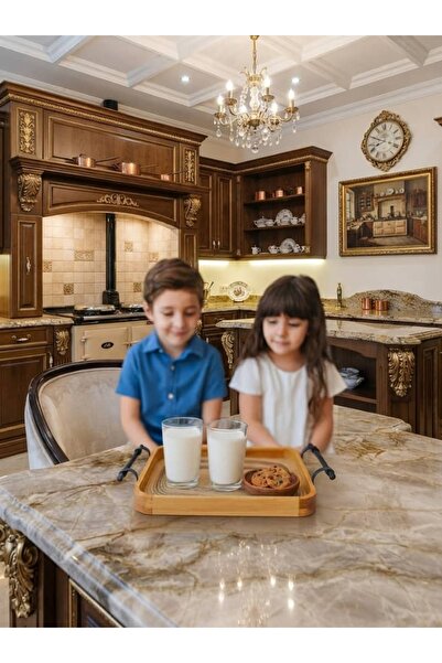 Generic Brand صينية تقديم خشبية أنيقة