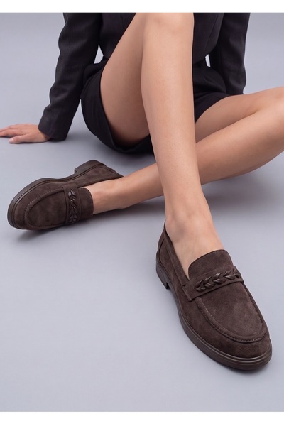 HVZ Exclusive Brown Suede Women's Casual Comfortable Ergonomic Mary Janes Shoes