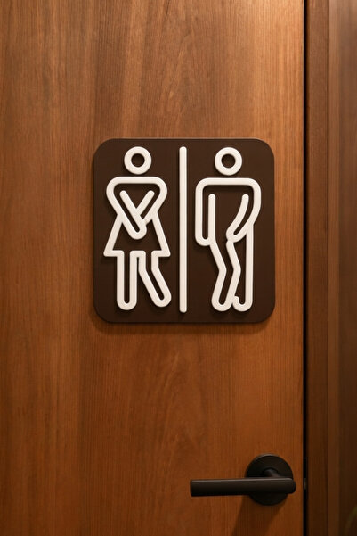 TUTACENTER Modern Plastic Wc Sink Sign Self Adhesive Toilet Door Direction Si...