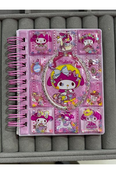 MODA Pink Rabbit Figured Water Bottle with Lid, Notepad with Stickers, Spiral...