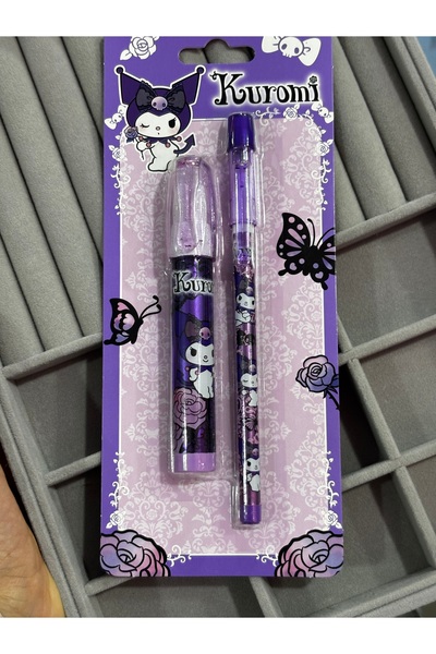 MODA Purple Rabbit Figured Pen and Eraser Set Purple Stationery School Gift Set