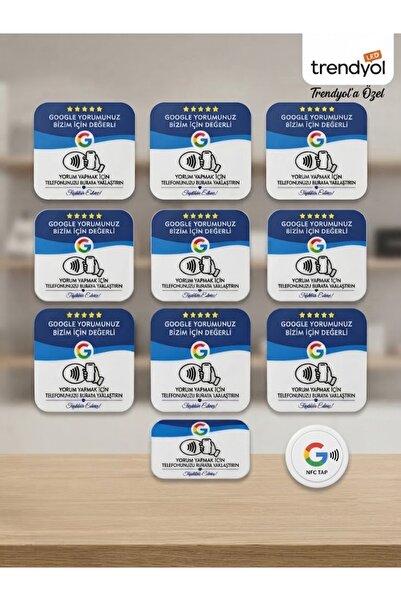 Özdağlar (10 adet) NFC'li Google 5 yıldız yorum işletme kartı