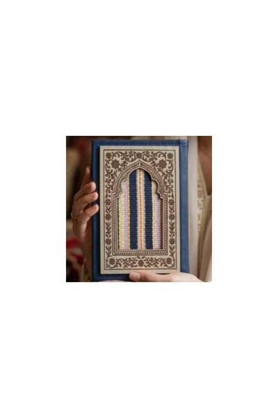 AMAD CRAFT دفتر ملاحظات من الجلد باللون الكحلي مزين بالخشب وصناعة يدوية على ط...