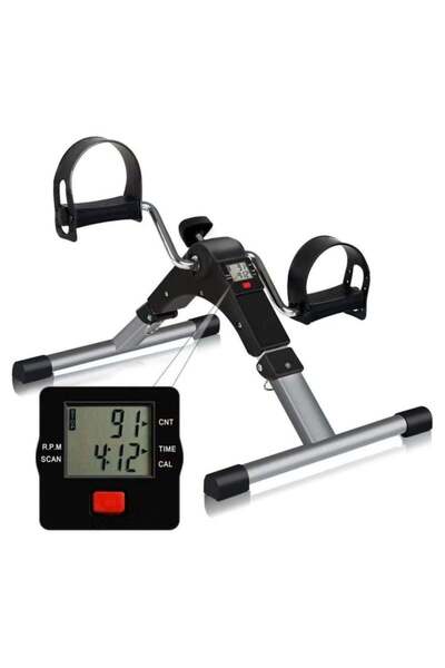 Generic Pedal Exerciser Digital Foldable Mini Foot Leg Fitness Arm and Leg Pe...