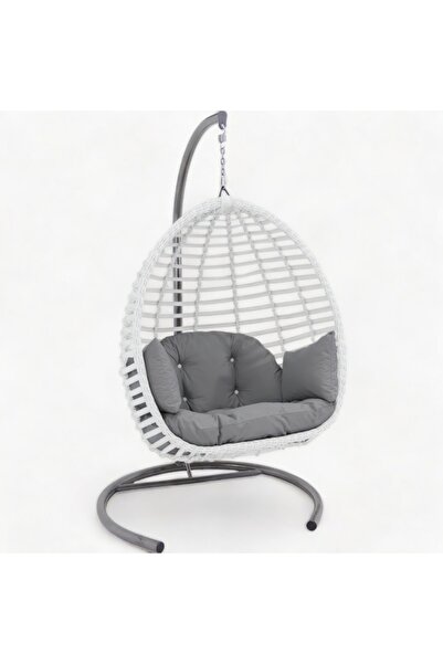 MONALİN HOME GARDEN Sofya Classic Rattan Beyaz El Örgüsü Bahçe & Balkon & Ter...