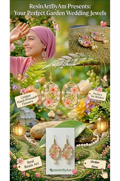ResinArtByAm Handcrafted Resin Earrings