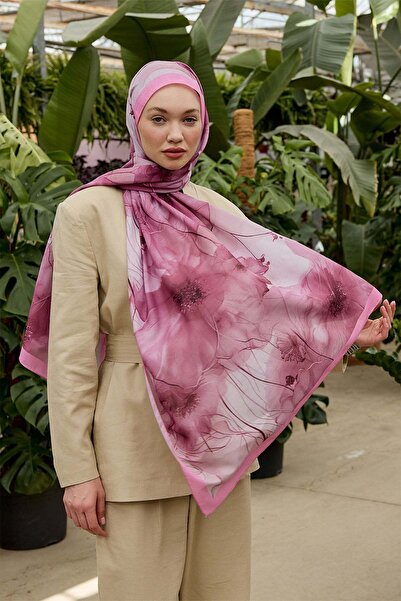 A/F fezah prive Garden Bloom Desen Şal Pembe