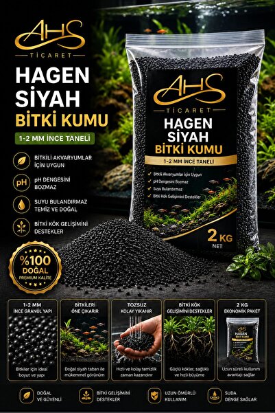 AHS 2 Kg 1-2mm Hagen Siyah Bitki Kumu Akvaryum Kumu 5 Kg