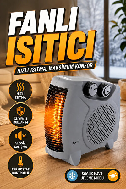 canrodi Fanlı Oda Isıtıcısı Termostatlı Soğuk Hava Üflemeli Elektrikli Isıtıcı