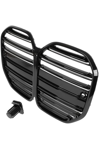 M MODECAR BMW 4 G22 G23 2020- grilă frontală (fese) negru lucios + capac