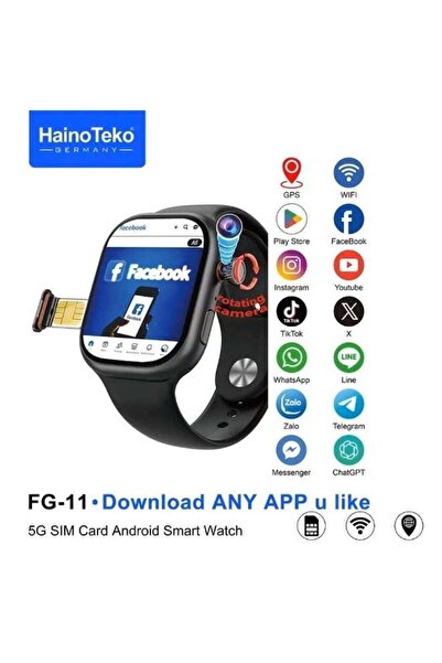 HAINOTEKO FG-11 5G Android Smart Watch with SIM Card Slot, Rotating Camera, P...