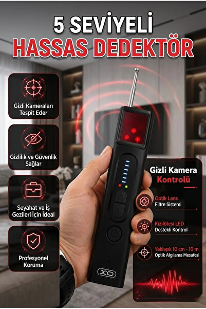 canrodi 5 Seviyeli Hassasiyet Ayarlı RF Sinyal, GPS ve Gizli Kamera Dedektörü