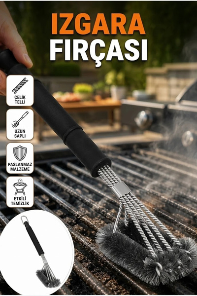 canrodi Long Handle Stainless Steel Wire Grill Cleaning Brush