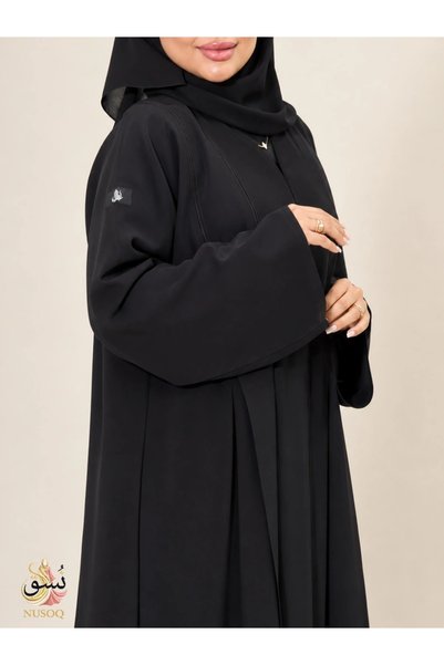 nosouq Abaya Hennaf |   Korean Soft Front and Back Pleated and Flowy Klosh