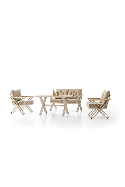 PAFFİA GARDEN EXTREM 2+1+1+MASA METAL BAHÇE MOBİLYASI TAKIMI