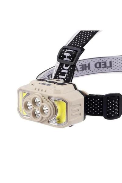 Tradeo Rechargeable LED Headlamp 5W Front Light with COB Side Lights, Type-C ...
