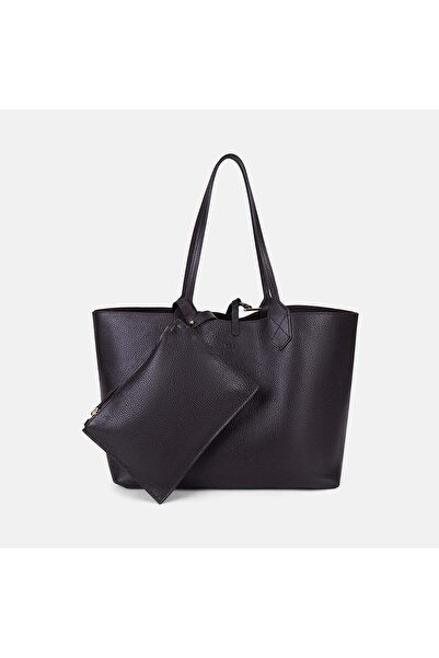 Desa Women's Black Double-Sided Leather Shoulder Bag