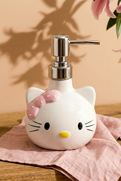 Kitchen Life 400 ml Countertop Ceramic Liquid Soap Dispenser and Detergent Di...