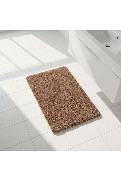 Danube Home Snow Micro-Fiber Rubber Bath Mat 50x80Cm White And Brown