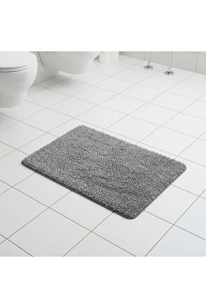 Danube Home Snow Micro-Fiber Rubber Bath Mat 50x80Cm White And Grey, Bath Sho...