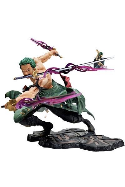 ORVİCA Anime figürü Roronoa Zoro Eylem PVC Anime Manga Anime Figür 3 Kılıçlı