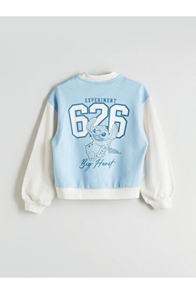 LC Waikiki Stitch Printed Girls' College Jacket